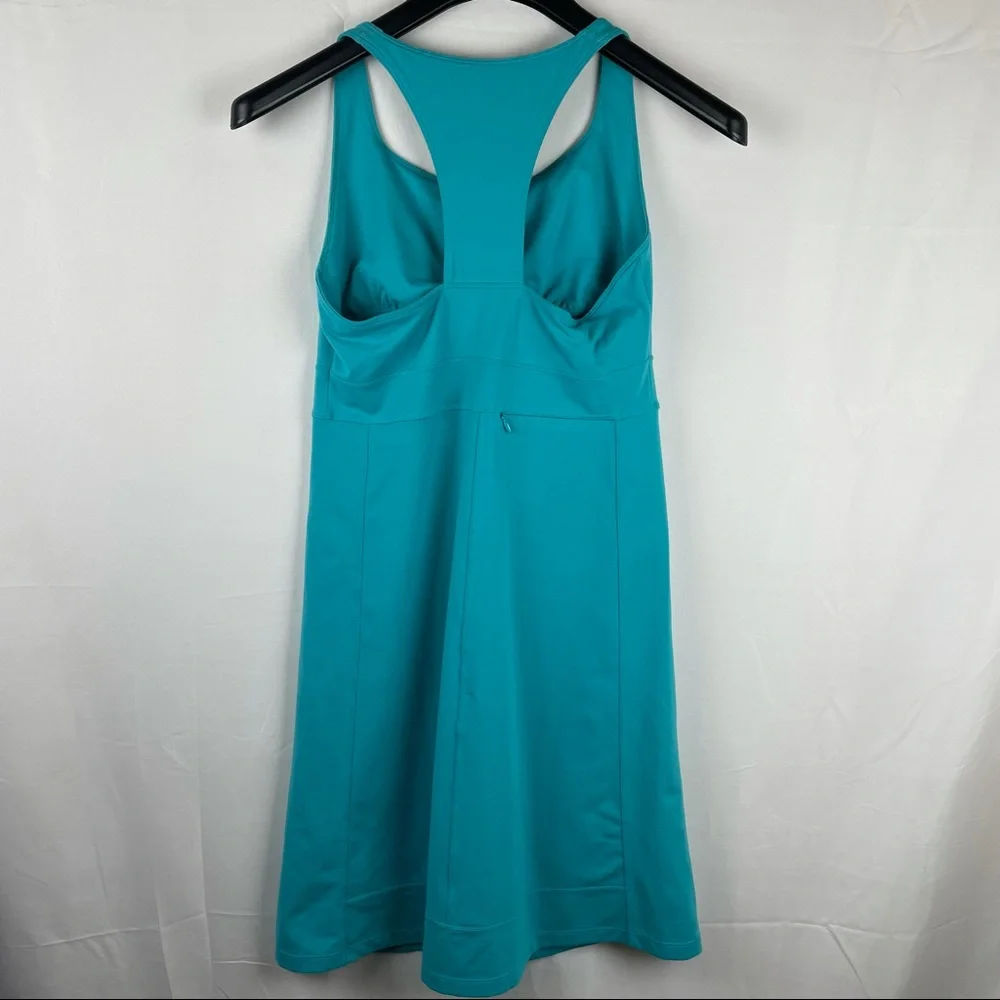 Toad & Co.Tech Tomboy Racerback teal dress with build in bra Small - Picture 6 of 8